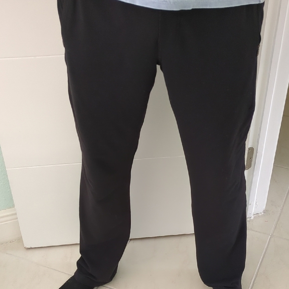 Lululemon Stretchy Men's Black Straight Leg Adjustable Waist Pants XL Athleasure - Picture 1 of 6